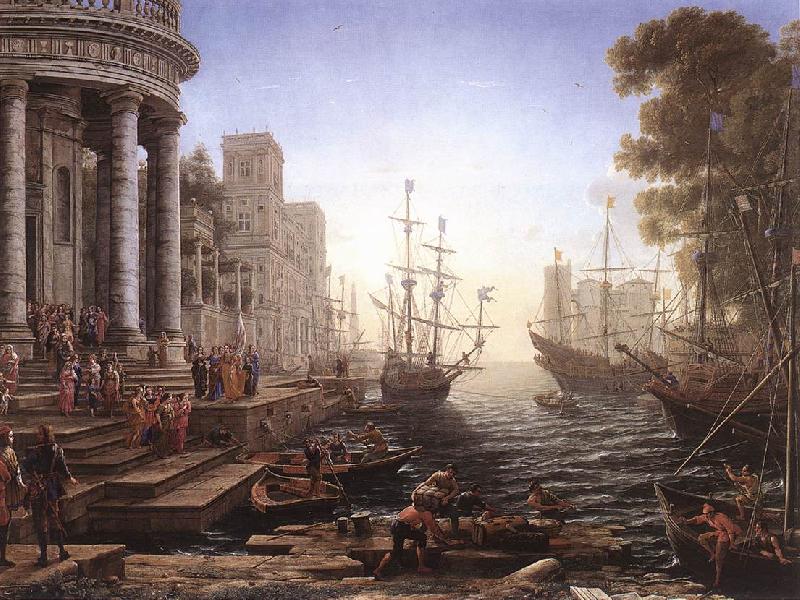 Claude Lorrain Port Scene with the Embarkation of St Ursula fgh France oil painting art